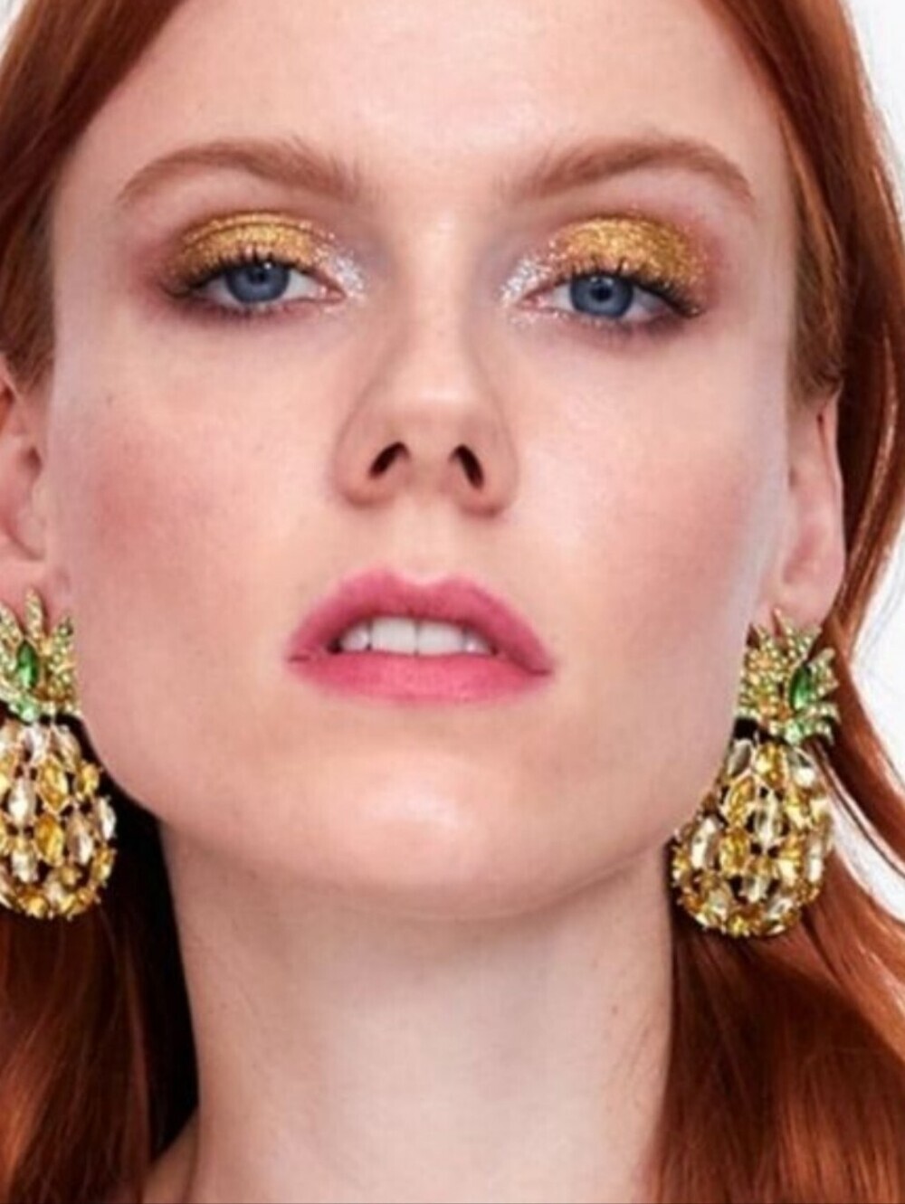 New! Rhinestone Pineapple tropical earrings As Seen @ FARM Rio Website Fr1 NWOT